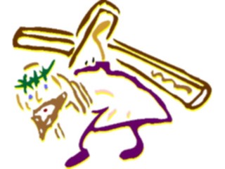 Sticker Custom Preview Image #108156 Religion Biblical Scenes Jesus Carrying Cross2