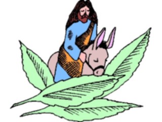 Sticker Custom Preview Image #108170 Religion Biblical Scenes Jesus Donkey