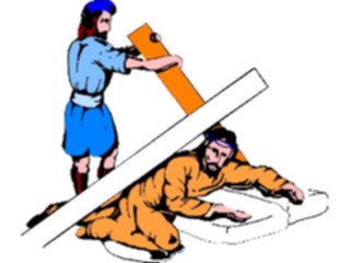 Sticker Custom Preview Image #108172 Religion Biblical Scenes Jesus Fallingfrom Cross1