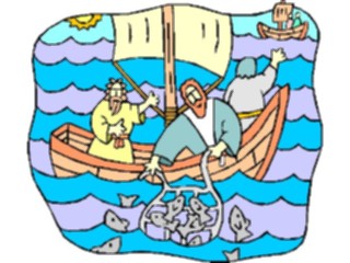 Sticker Custom Preview Image #108174 Religion Biblical Scenes Jesus Fishing Net