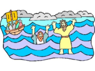 Sticker Custom Preview Image #108205 Religion Biblical Scenes Jesus Walkingon Water