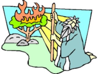 Sticker Custom Preview Image #108340 Religion Biblical Scenes Moses Burning Bush1