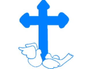 Sticker Custom Preview Image #110030 Religion Objects Symbols Doves Cross