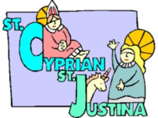 Sticker Custom Preview Image #110410 Religion Saint Cartoons Cyprian Justina