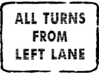 Sticker Custom Preview Image #110587 Road Signs Brush Stroke All Turns Left Lane