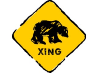 Sticker Custom Preview Image #110700 Road Signs Brush Stroke Bear Crossing