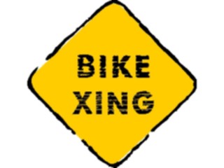 Sticker Custom Preview Image #110705 Road Signs Brush Stroke Bike Crossing1