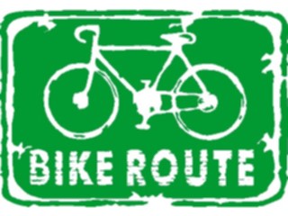 Sticker Custom Preview Image #110709 Road Signs Brush Stroke Bike Route