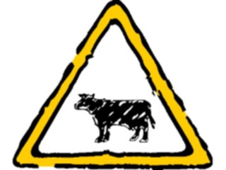 Sticker Custom Preview Image #110765 Road Signs Brush Stroke Cattle Crossing