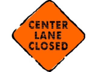 Sticker Custom Preview Image #110766 Road Signs Brush Stroke Center Lane Closed