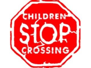 Sticker Custom Preview Image #110768 Road Signs Brush Stroke Children Crossing