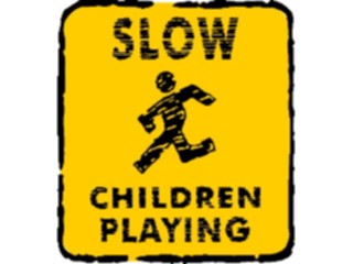 Sticker Custom Preview Image #110770 Road Signs Brush Stroke Children Playing