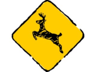Sticker Custom Preview Image #110792 Road Signs Brush Stroke Deer Crossing1