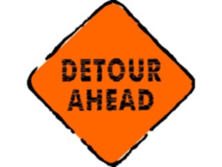 Sticker Custom Preview Image #110804 Road Signs Brush Stroke Detour Ahead