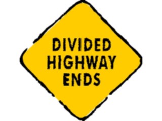 Sticker Custom Preview Image #110815 Road Signs Brush Stroke Divided Highway Ends