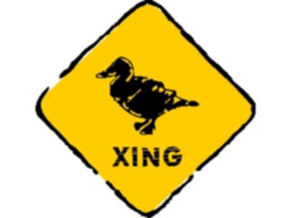 Sticker Custom Preview Image #110836 Road Signs Brush Stroke Duck Crossing1