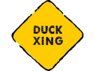 Sticker Custom Preview Image #110837 Road Signs Brush Stroke Duck Crossing2