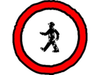 Sticker Custom Preview Image #110859 Road Signs Brush Stroke Entry Pedestrians