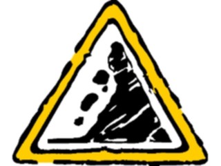 Sticker Custom Preview Image #110862 Road Signs Brush Stroke Falling Rocks