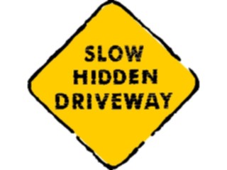 Sticker Custom Preview Image #110886 Road Signs Brush Stroke Hidden Driveway Slow