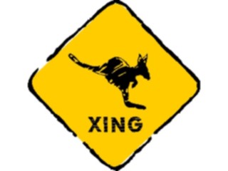 Sticker Custom Preview Image #110936 Road Signs Brush Stroke Kangaroo Crossing