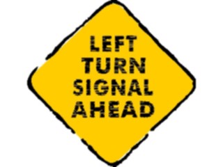 Sticker Custom Preview Image #110948 Road Signs Brush Stroke Left Turn Signal Ahead