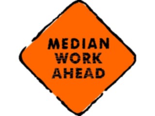 Sticker Custom Preview Image #110960 Road Signs Brush Stroke Median Work Ahead