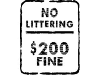 Sticker Custom Preview Image #110985 Road Signs Brush Stroke No Littering200 Fine