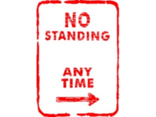 Sticker Custom Preview Image #111014 Road Signs Brush Stroke No Standing Any Time1