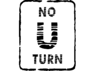 Sticker Custom Preview Image #111036 Road Signs Brush Stroke No U Turn3