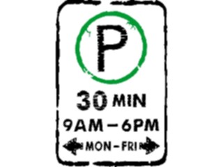 Sticker Custom Preview Image #111067 Road Signs Brush Stroke Parking Hours1