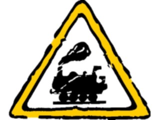 Sticker Custom Preview Image #111101 Road Signs Brush Stroke Railroad Xing1