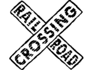 Sticker Custom Preview Image #111102 Road Signs Brush Stroke Railroad Xing2