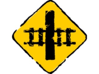 Sticker Custom Preview Image #111104 Road Signs Brush Stroke Railroad Xing4