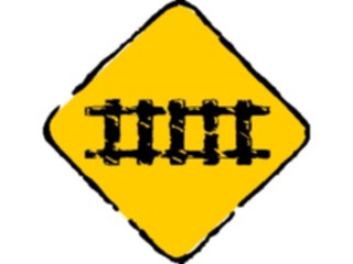 Sticker Custom Preview Image #111105 Road Signs Brush Stroke Railroad Xing5