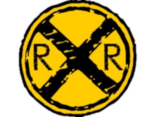 Sticker Custom Preview Image #111108 Road Signs Brush Stroke Railroad Xing8