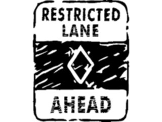 Sticker Custom Preview Image #111132 Road Signs Brush Stroke Restricted Lane Ahead