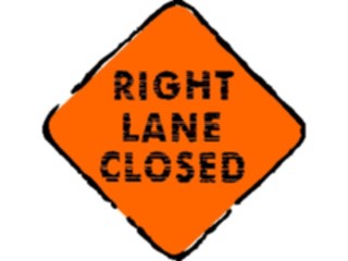 Sticker Custom Preview Image #111133 Road Signs Brush Stroke Right Lane Closed