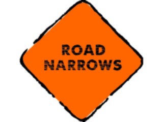 Sticker Custom Preview Image #111138 Road Signs Brush Stroke Road Narrows1