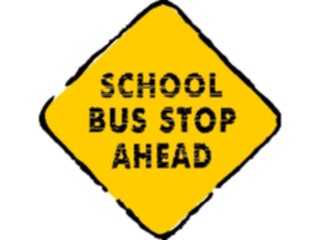 Sticker Custom Preview Image #111143 Road Signs Brush Stroke School Bus Stop Ahead