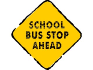 Sticker Custom Preview Image #111143 Road Signs Brush Stroke School Bus Stop Ahead