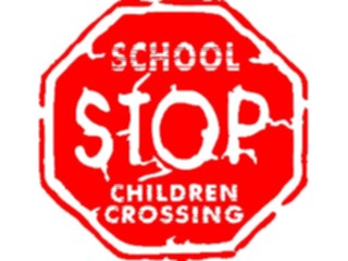 Sticker Custom Preview Image #111144 Road Signs Brush Stroke School Crossing