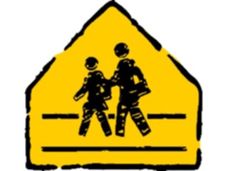 Sticker Custom Preview Image #111146 Road Signs Brush Stroke School Pedestrians1