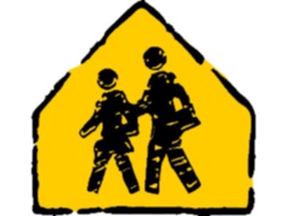 Sticker Custom Preview Image #111147 Road Signs Brush Stroke School Pedestrians2