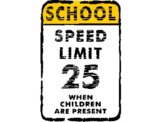 Sticker Custom Preview Image #111148 Road Signs Brush Stroke School Speed Limit25