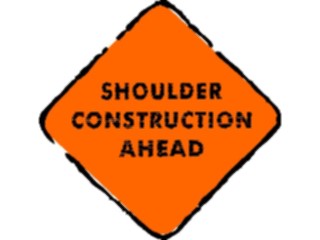 Sticker Custom Preview Image #111164 Road Signs Brush Stroke Shoulder Construction Ahead