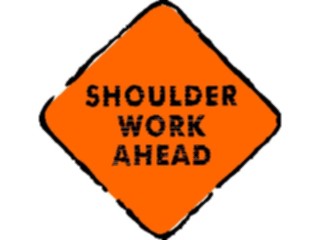 Sticker Custom Preview Image #111166 Road Signs Brush Stroke Shoulder Work Ahead