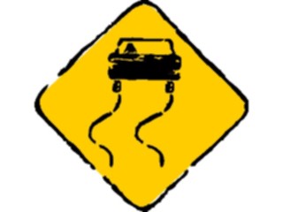 Sticker Custom Preview Image #111173 Road Signs Brush Stroke Slippery When Wet1