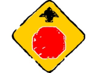 Sticker Custom Preview Image #111217 Road Signs Brush Stroke Stop Ahead1