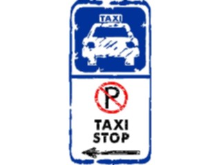 Sticker Custom Preview Image #111228 Road Signs Brush Stroke Taxi Stop3